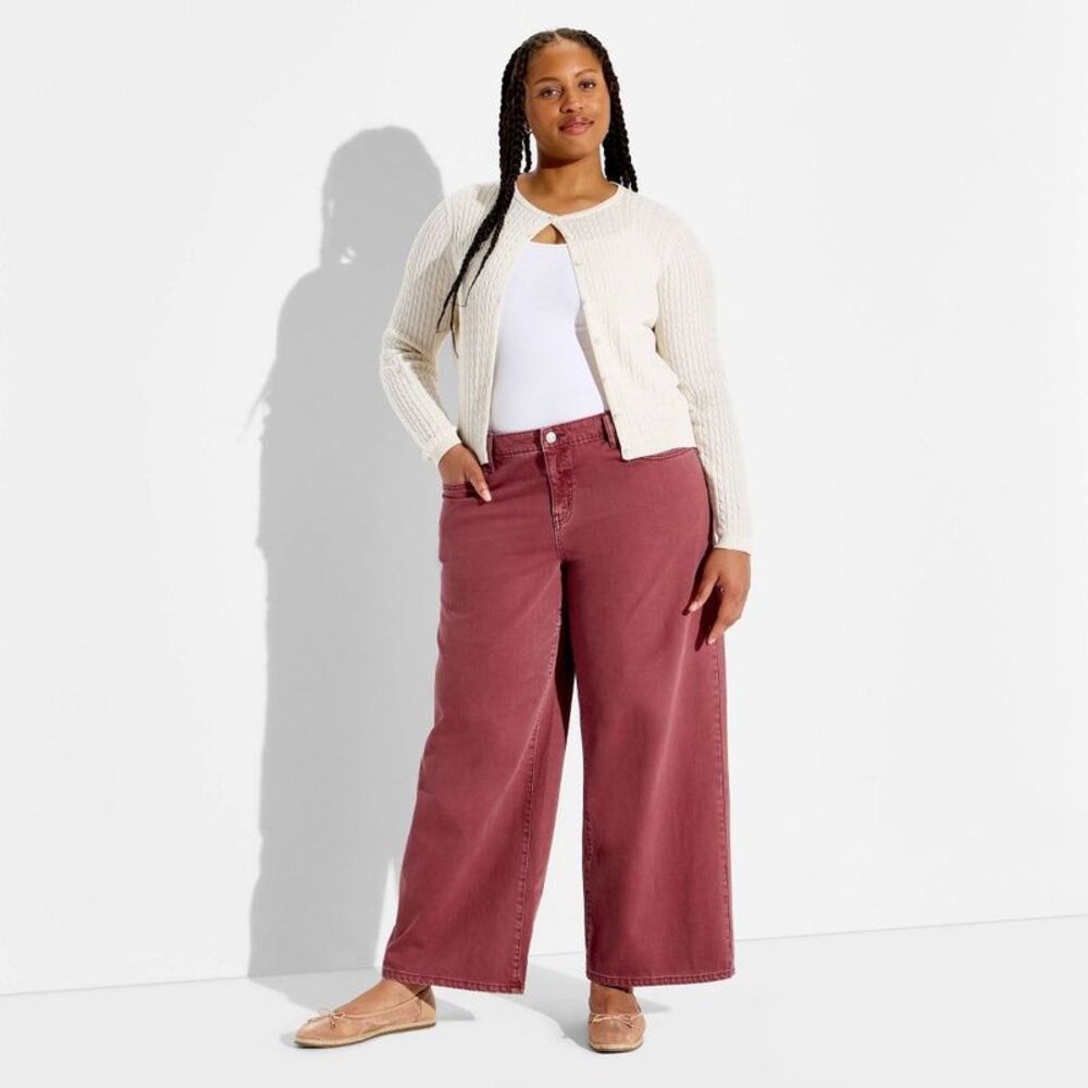 Women's Low-Rise Baggy Jeans - Wild Fable Grape Purple 17